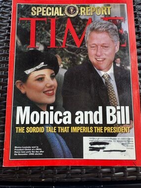 VINTAGE MONICA LEWINSKY AND BILL CLINTON SPECIAL REPORT  TIME 1998 magazine